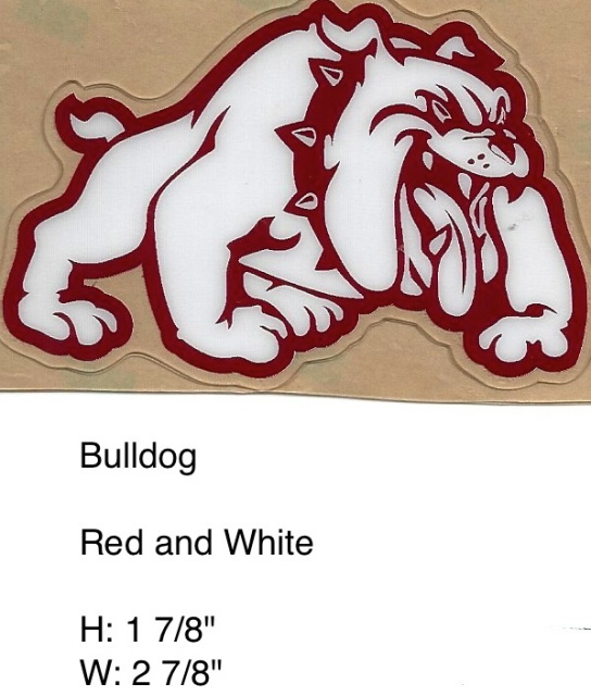 Bulldog white outlined in maroon outline (Jesup W. Scott Bulldogs HS 1991 to 1992 (OH)